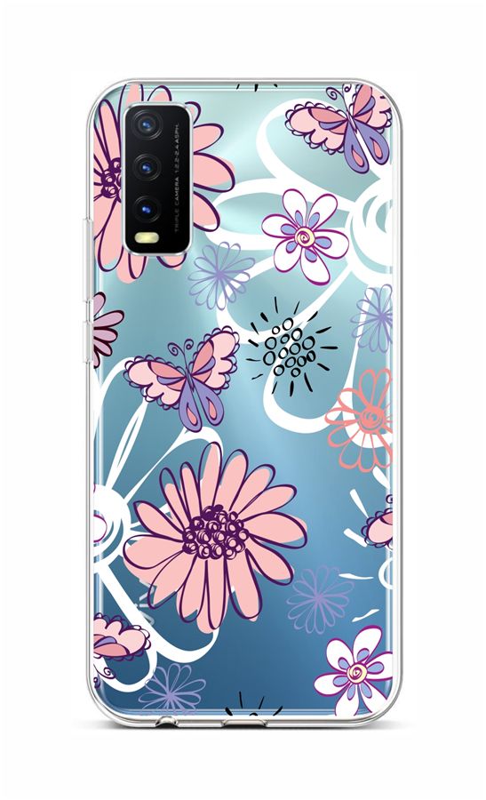 Zadní silikonový kryt na mobil Vivo Y20s Flowers