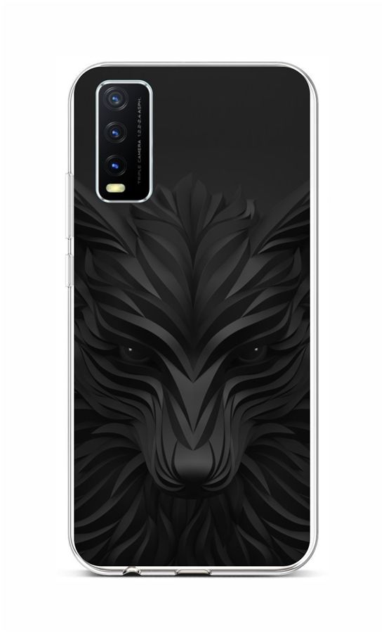 Zadní silikonový kryt na mobil Vivo Y20s Černý vlk
