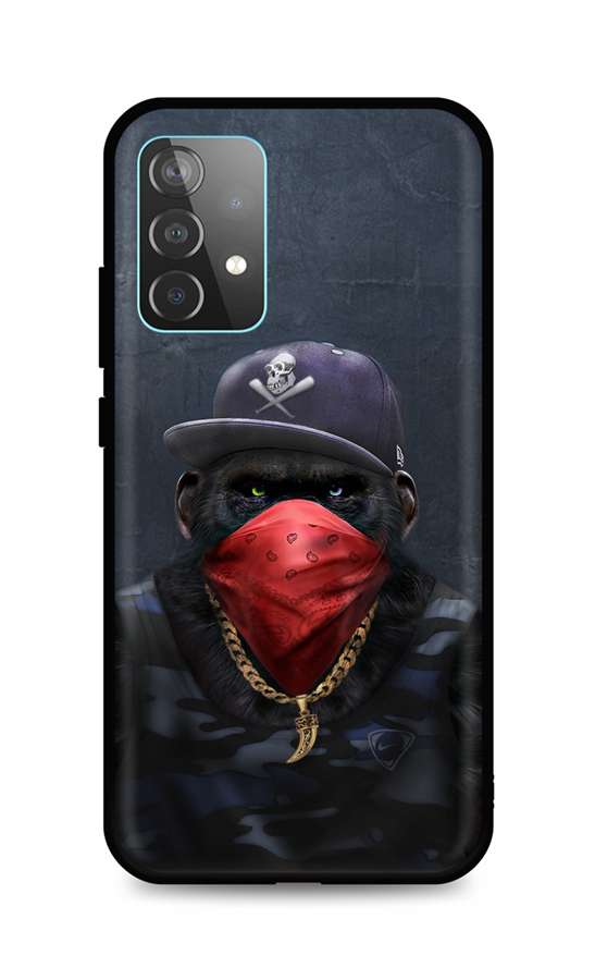 Zadní silikonový kryt DARK na mobil Samsung A52 Monkey Gangster