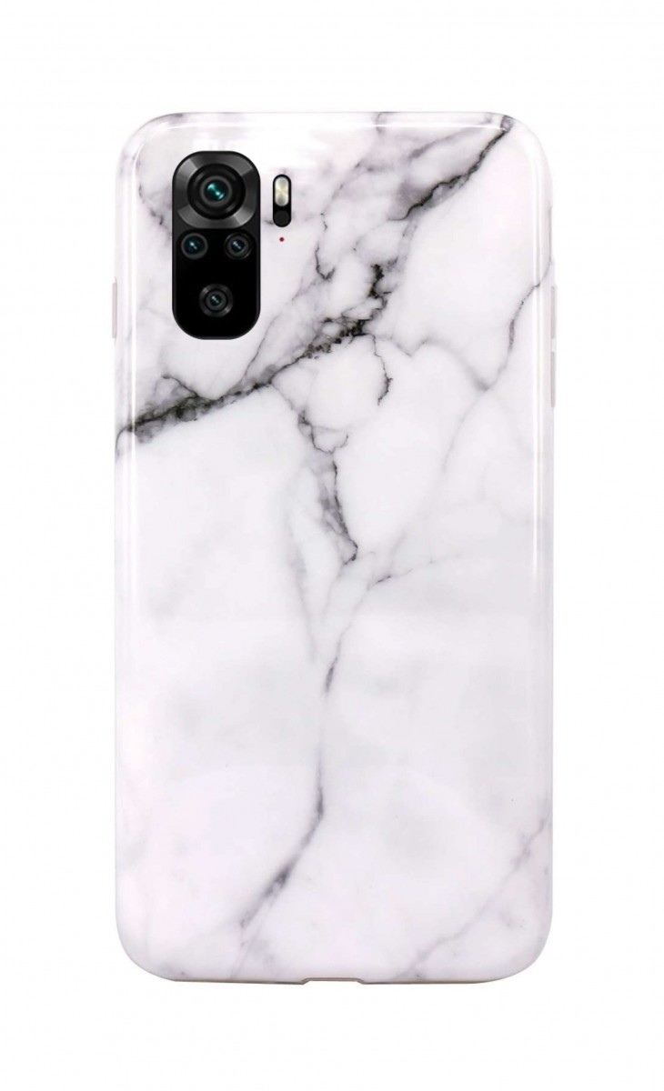 Zadní silikonový kryt na mobil Xiaomi Redmi Note 10 Mramor bílý