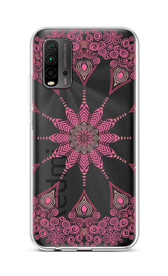 Zadní silikonový kryt na mobil Xiaomi Redmi 9T Pink Mandala
