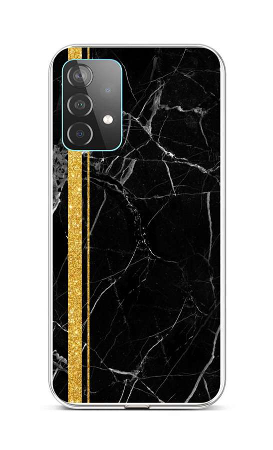 Zadní silikonový kryt STYLE na mobil Samsung A52 Mramor černo-zlatý