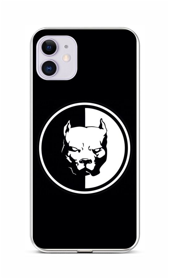 Zadní silikonový kryt na mobil iPhone 11 Černobílý pitbull