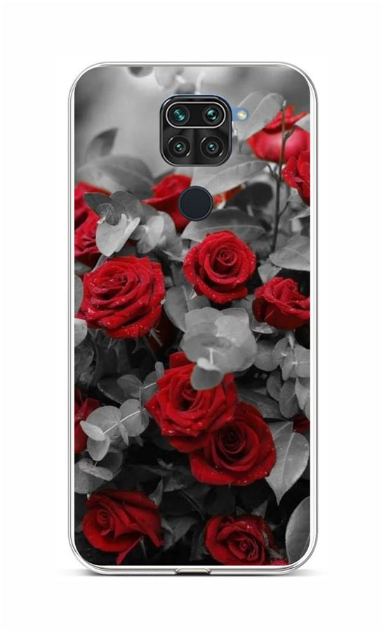 Zadní silikonový kryt na mobil Xiaomi Redmi Note 9 Červené růže mix