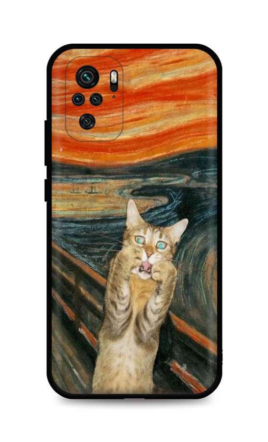 Zadní silikonový kryt DARK na mobil Xiaomi Redmi Note 10 Scared Cat