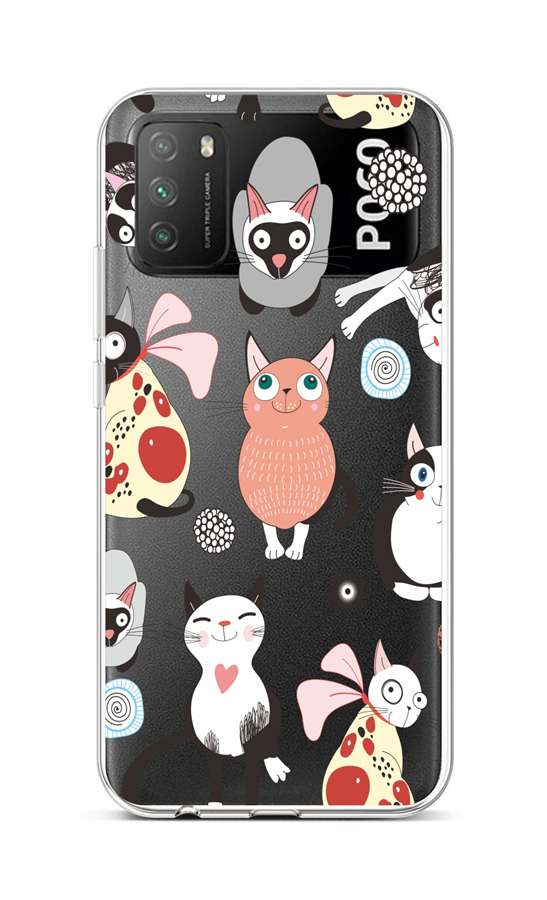 Zadní silikonový kryt na mobil Xiaomi Poco M3 Cats 2