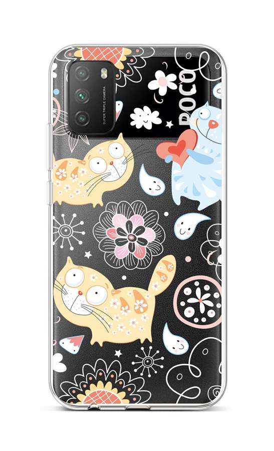 Zadní silikonový kryt na mobil Xiaomi Poco M3 Happy Cats