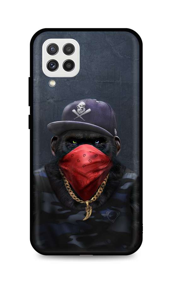 Zadní silikonový kryt DARK na mobil Samsung A22 Monkey Gangster