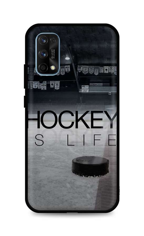 Zadní silikonový kryt DARK na mobil Realme 7 Pro Hockey Is Life