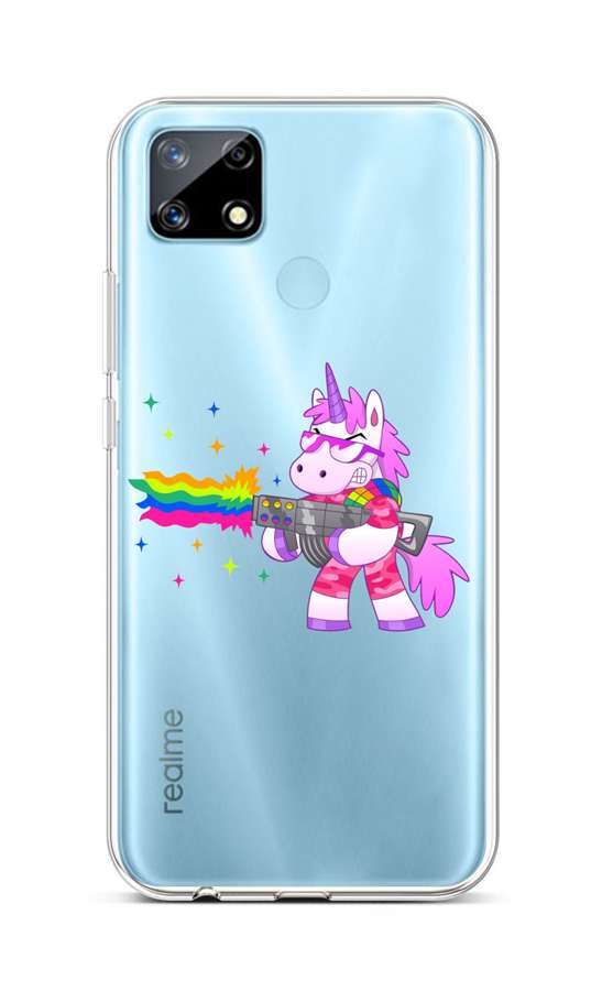 Zadní silikonový kryt na mobil Realme 7i Rainbow Gun