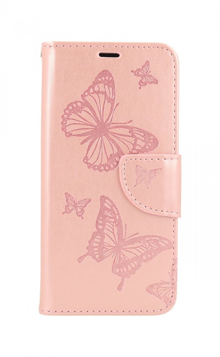 Knížkové pouzdro na mobil iPhone 12 mini Butterfly růžové světlé