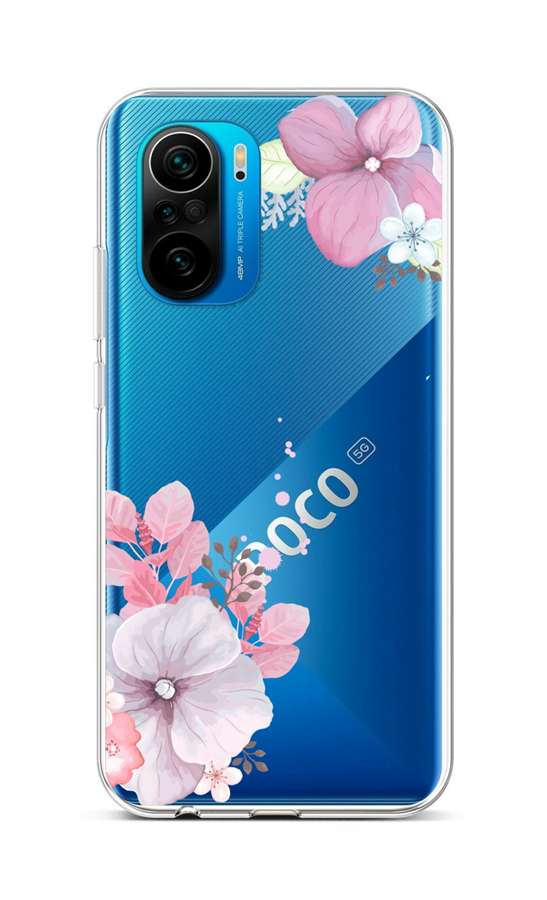 Zadní silikonový kryt na mobil Xiaomi Poco F3 Violet Blossom