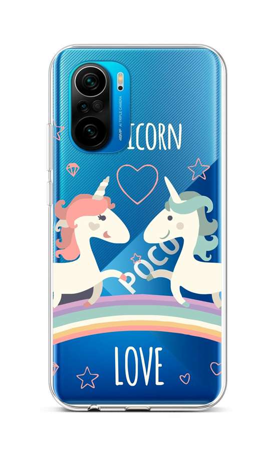 Zadní silikonový kryt na mobil Xiaomi Poco F3 Unicorn Love