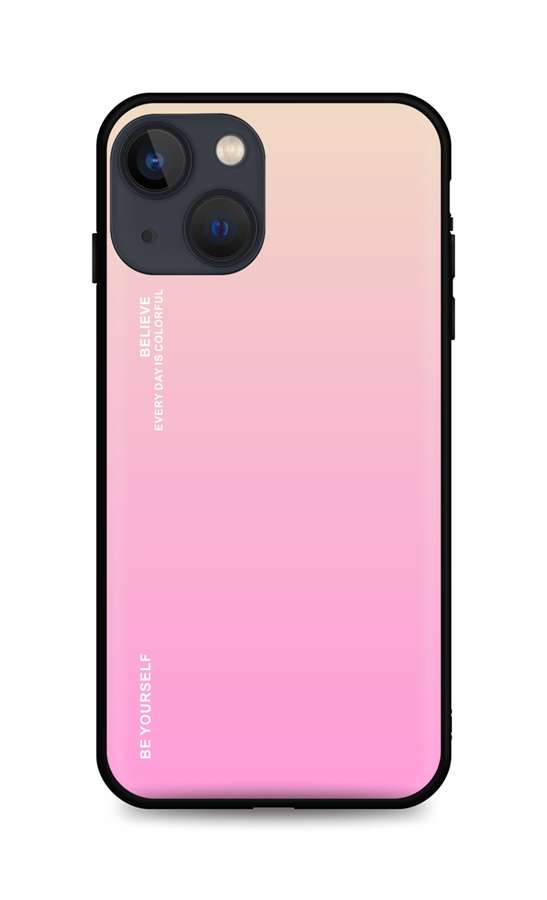 Zadní pevný kryt LUXURY na mobil iPhone 13 duhový meruňkový
