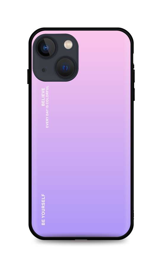 Zadní pevný kryt LUXURY na mobil iPhone 13 duhový růžový