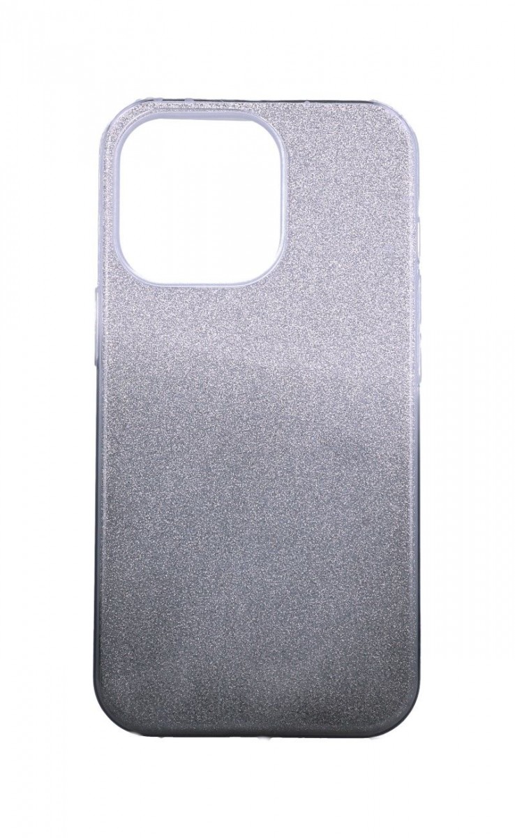 Zadní pevný kryt na mobil iPhone 13 Pro glitter stříbrno-černý