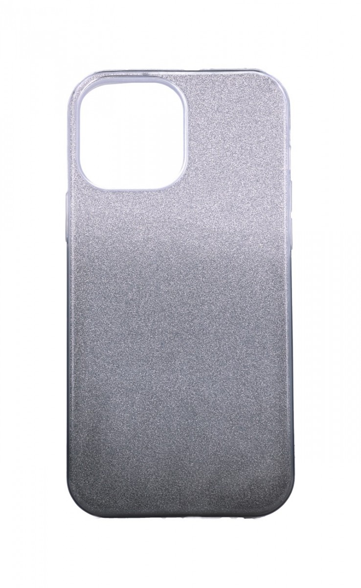 Zadní pevný kryt na mobil iPhone 13 Pro Max glitter stříbrno-černý