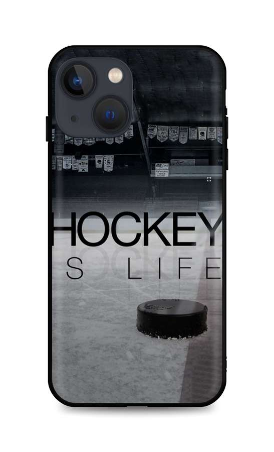 Zadní silikonový kryt TopQ DARK na mobil iPhone 13 Hockey Is Life