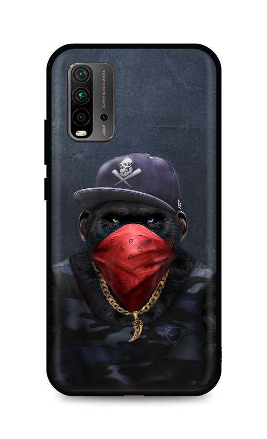 Zadní silikonový kryt TopQ DARK na mobil Xiaomi Redmi 9T Monkey Gangster