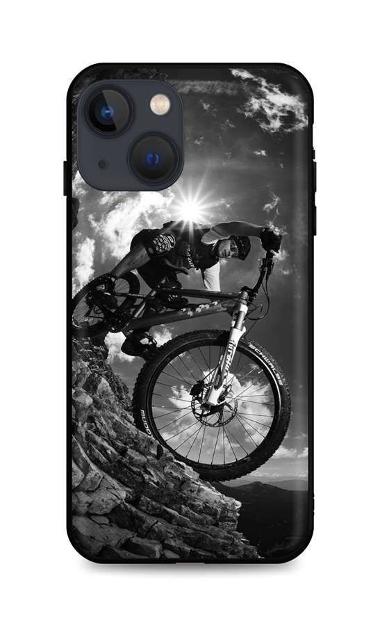 Zadní silikonový kryt TopQ DARK na mobil iPhone 13 mini Mountain Rider