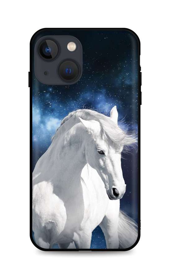 Zadní silikonový kryt TopQ DARK na mobil iPhone 13 mini White Horse