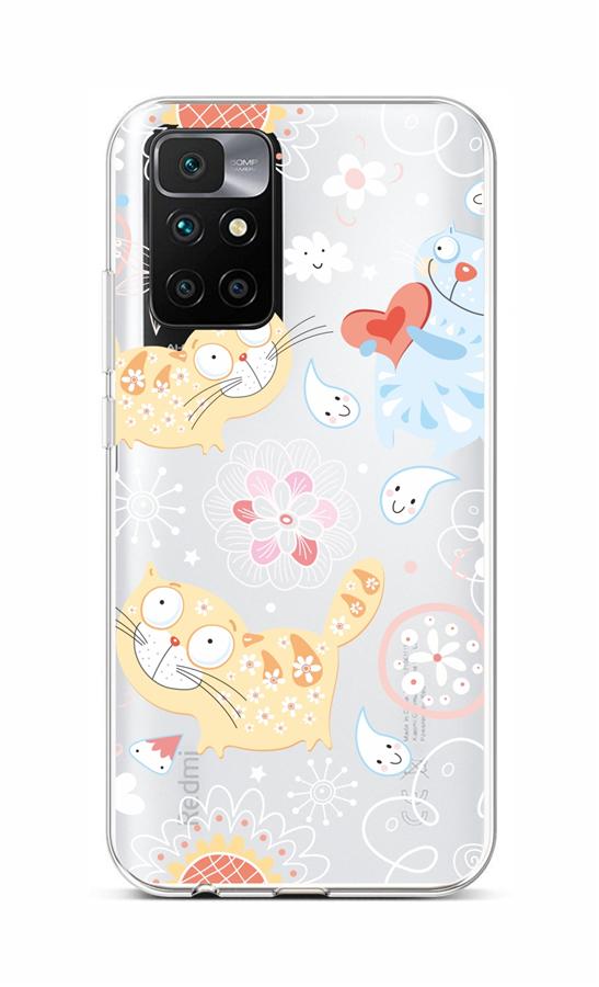 Zadní silikonový kryt TopQ na mobil Xiaomi Redmi 10 Happy Cats