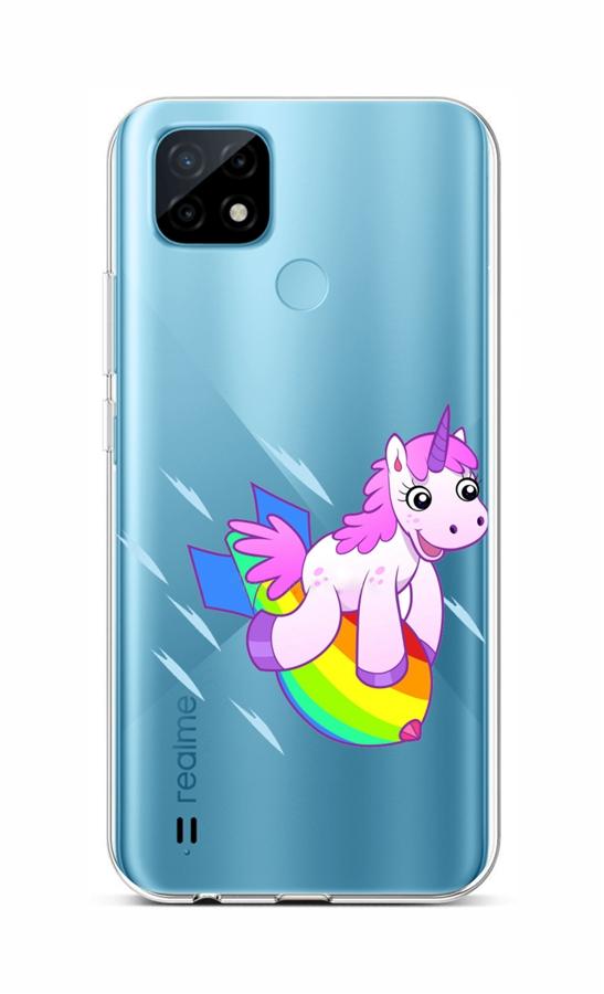 Zadní silikonový kryt TopQ na mobil Realme C21 Flying Unicorn