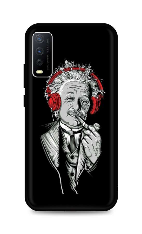 Zadní silikonový kryt TopQ DARK na mobil Vivo Y20s Albert Einstein