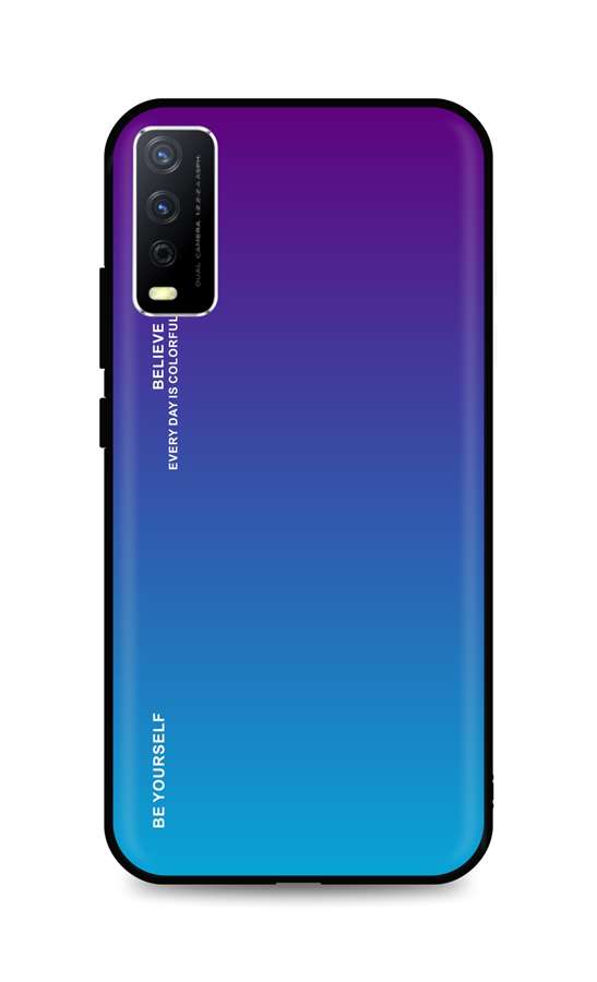 Zadní pevný kryt TopQ LUXURY na mobil Vivo Y20s duhový purpurový