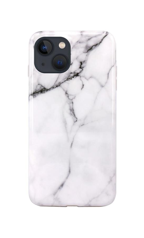 Zadní silikonový kryt TopQ na mobil iPhone 13 Mramor bílý
