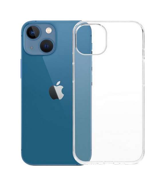Ultratenký zadní silikonový kryt TopQ na mobil iPhone 13 mini 0,5 mm průhledný