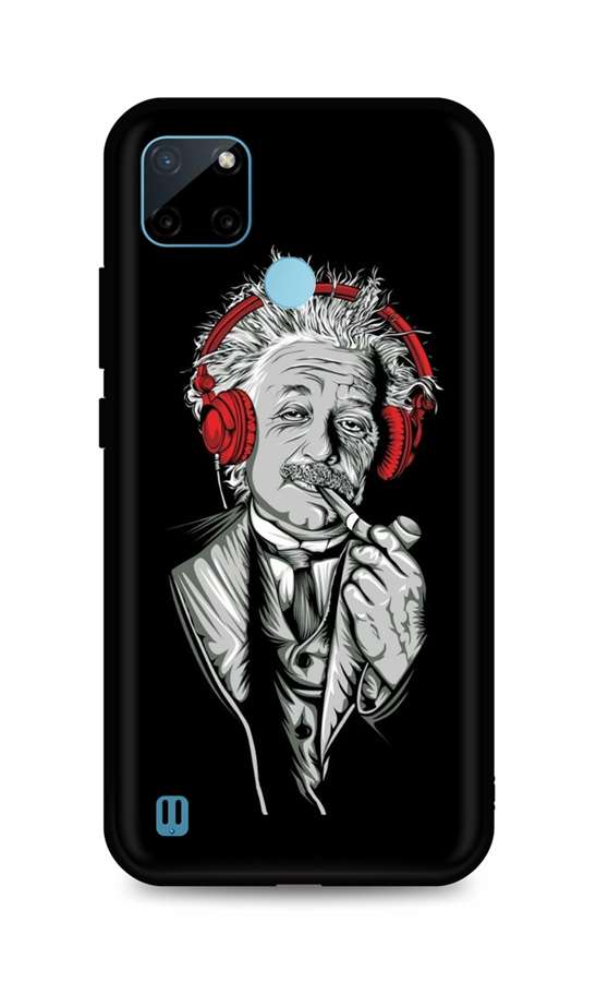 Zadní silikonový kryt TopQ DARK na mobil Realme C21Y Albert Einstein