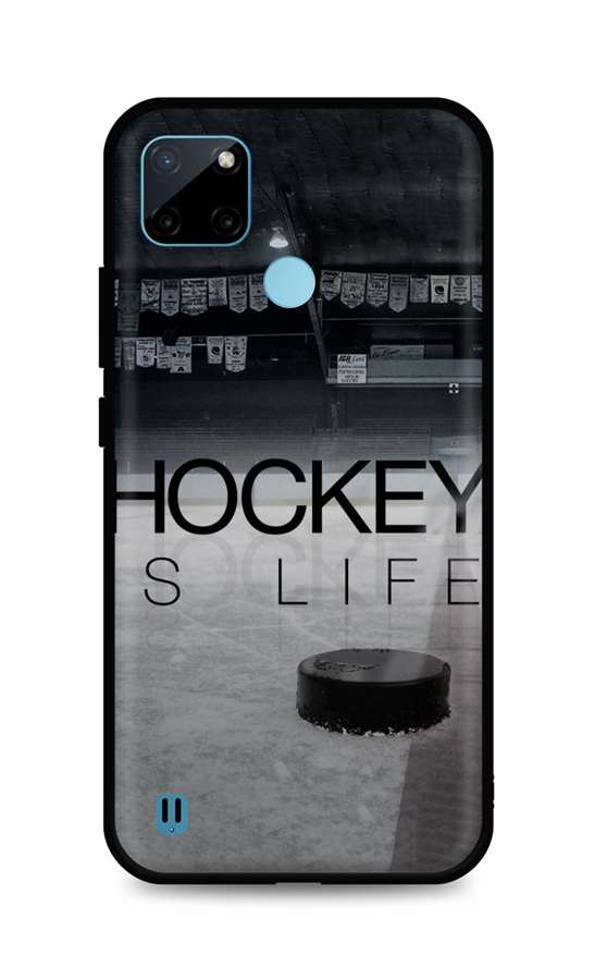 Zadní silikonový kryt TopQ DARK na mobil Realme C21Y Hockey Is Life