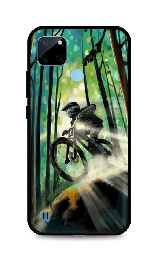 Zadní silikonový kryt TopQ DARK na mobil Realme C21Y Mountain Bike