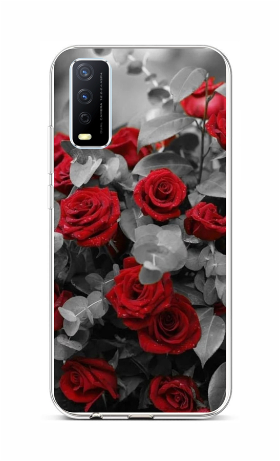 Zadní silikonový kryt TopQ na mobil Vivo Y11s Červené růže mix