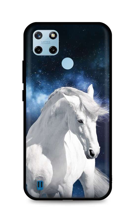 Zadní silikonový kryt TopQ DARK na mobil Realme C25Y White Horse