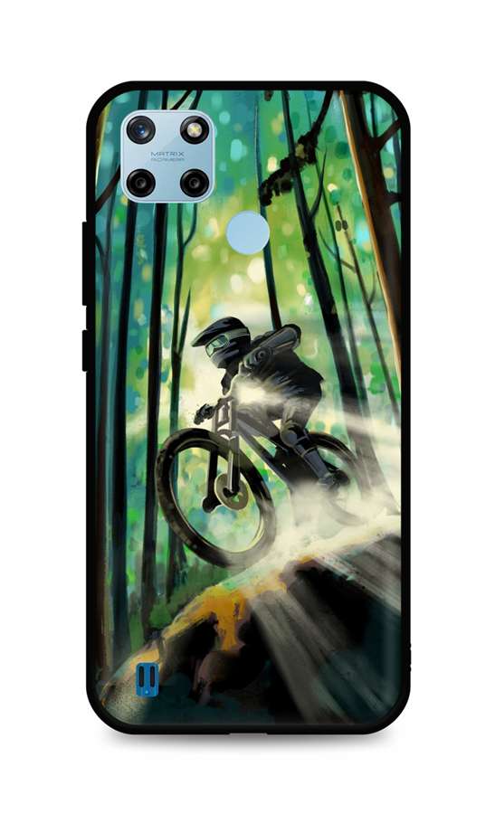Zadní silikonový kryt TopQ DARK na mobil Realme C25Y Mountain Bike