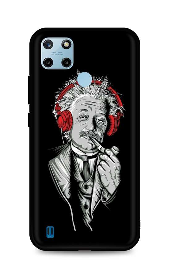 Zadní silikonový kryt TopQ DARK na mobil Realme C25Y Albert Einstein