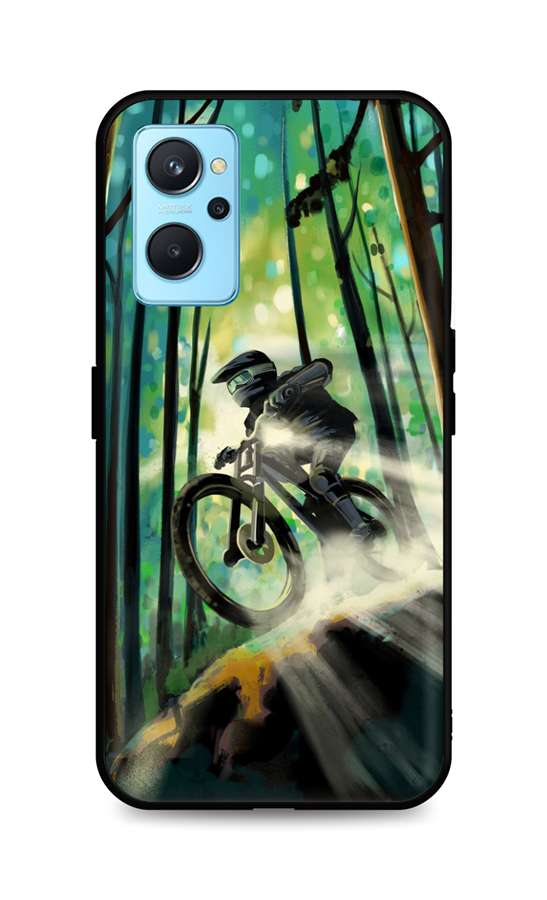 Zadní silikonový kryt TopQ DARK na mobil Realme 9i Mountain Bike