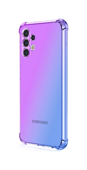 Zadní silikonový kryt TopQ na mobil Samsung A13 Shock duhový fialovo-modrý
