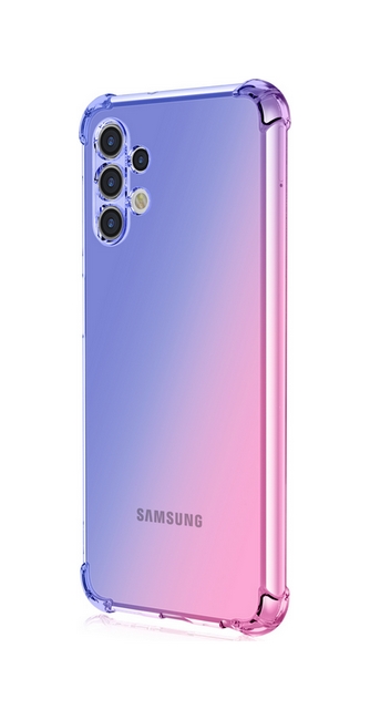 Zadní silikonový kryt TopQ na mobil Samsung A13 Shock duhový modro-růžový