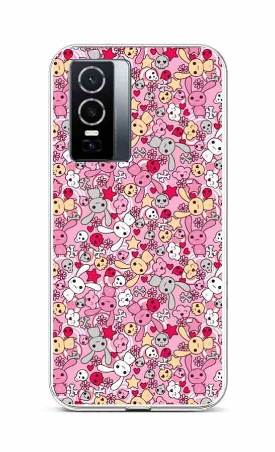 Zadní silikonový kryt TopQ na mobil Vivo Y76 5G Pink Bunnies