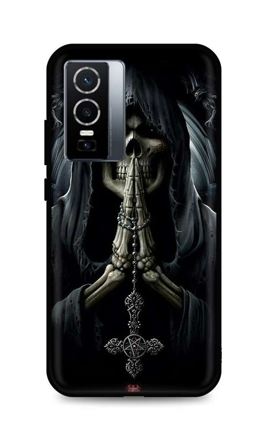 Zadní silikonový kryt TopQ DARK na mobil Vivo Y76 5G Grim Reaper