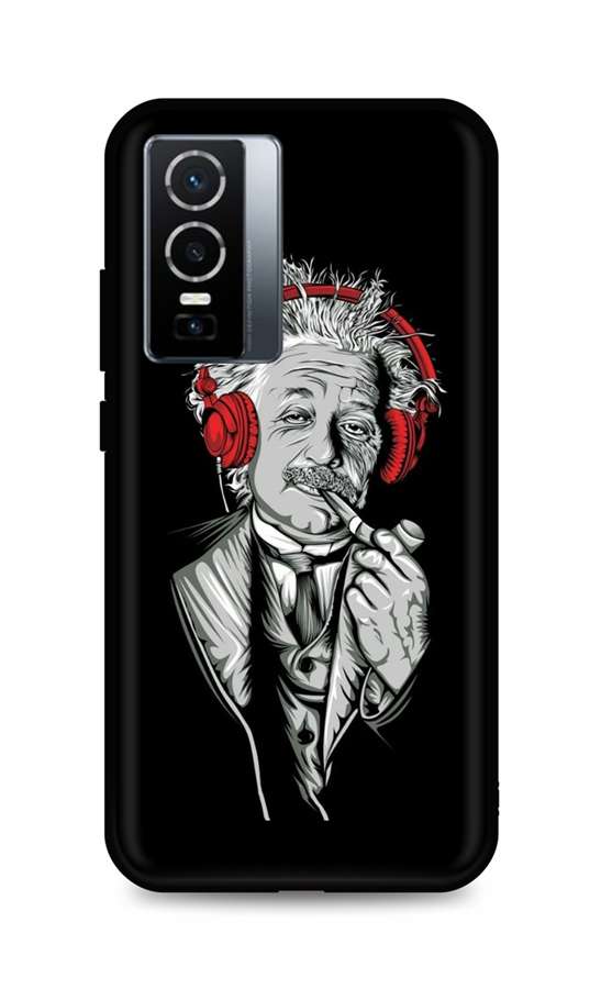 Zadní silikonový kryt TopQ DARK na mobil Vivo Y76 5G Albert Einstein