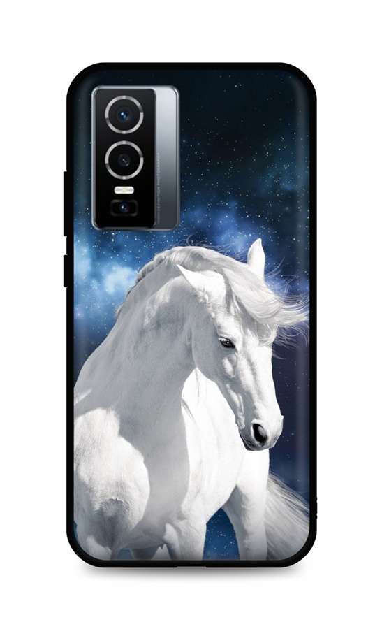 Zadní silikonový kryt TopQ DARK na mobil Vivo Y76 5G White Horse