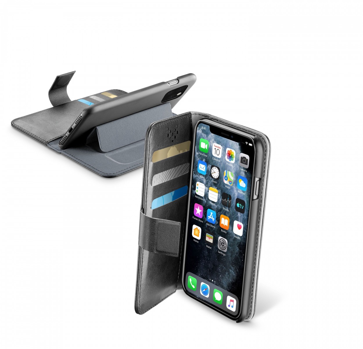 Pouzdro typu kniha CellularLine Book Agenda pro Apple iPhone 11 Pro, černé