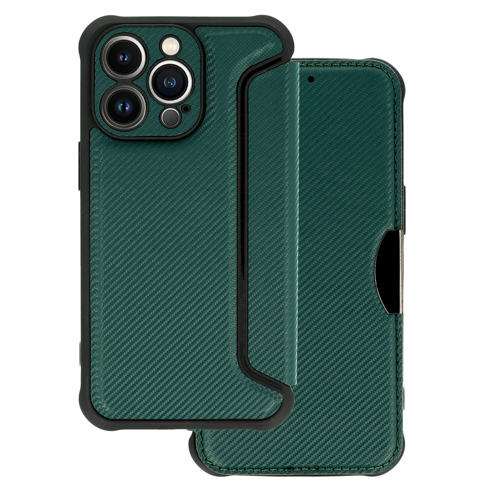 Pouzdro Razor Carbon Book pro Iphone 13 Pro Max tmavě zelené