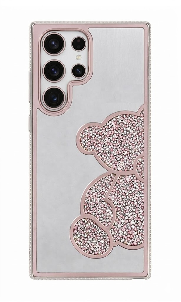 Zadní kryt Teddy Bear pro Samsung Galaxy S25 Ultra růžový