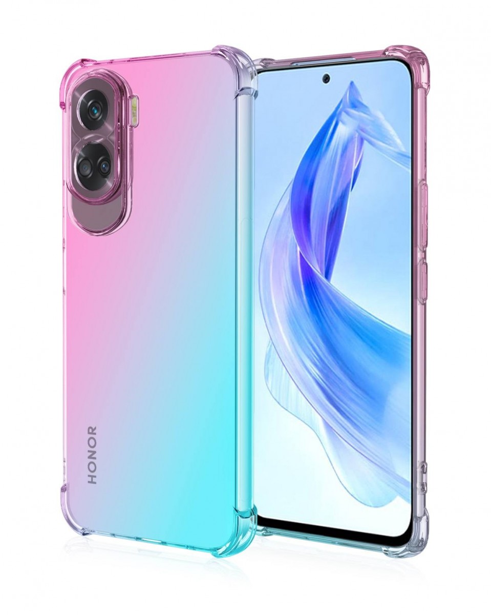 Zadní kryt TopQ na mobil Honor 90 Lite 5G Shock duhový mentolovo-růžový