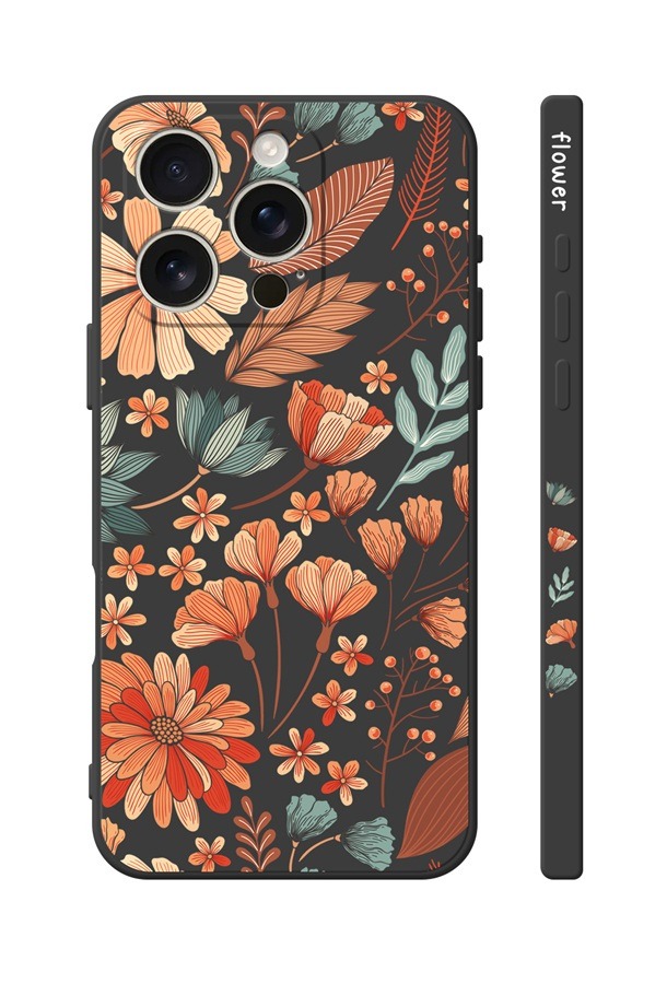 Zadní kryt TopQ Design na mobil iPhone 16 Pro Max Luční kvítí černý